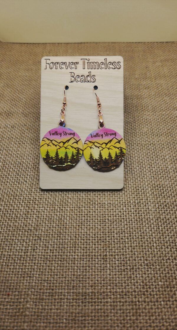 Valley Strong Sunset Wooden Earrings
