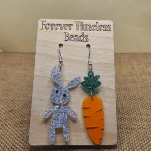 Sparkly Bunny and Carrot Earrings