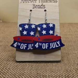 Patriotic 4th of July Star-Spangled Hat Earrings