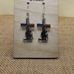 Patriotic Soldier Cross Earrings