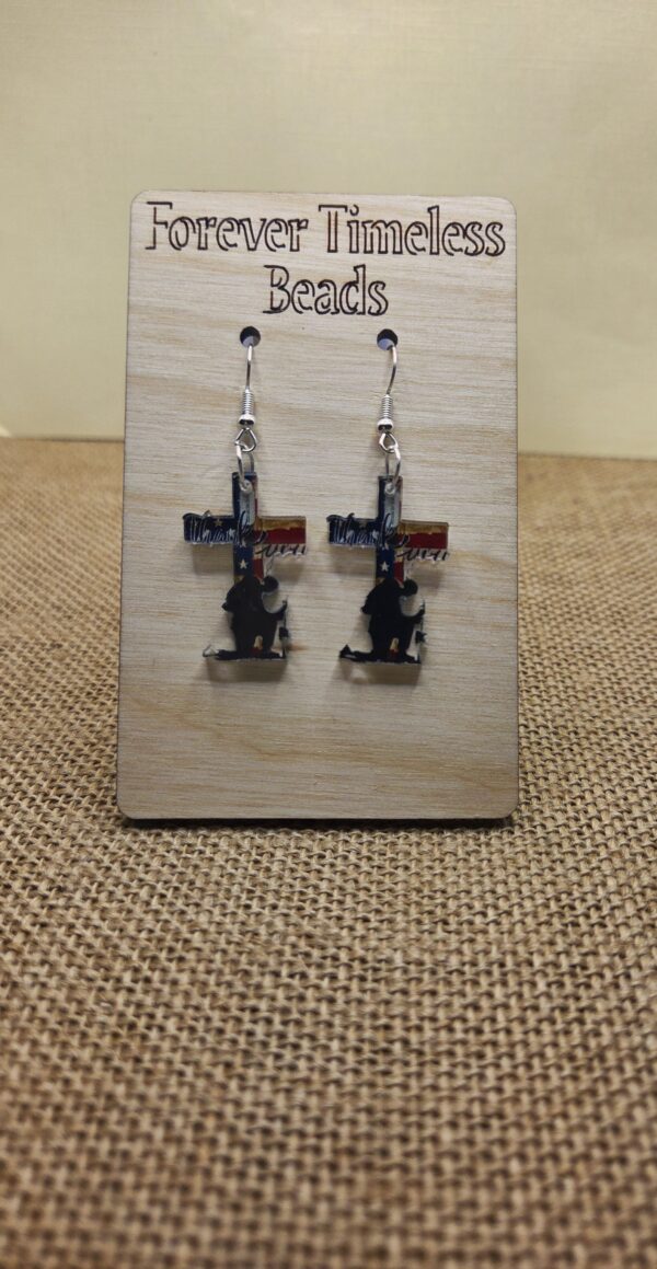 Patriotic Soldier Cross Earrings
