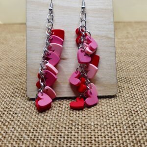 Heart Cascade Dangle Earrings