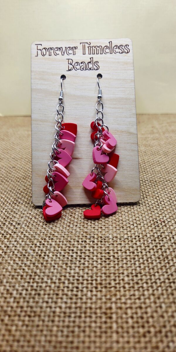 Heart Cascade Dangle Earrings