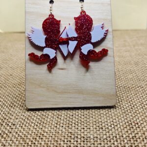 Glittery Red Cupid Earrings