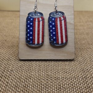 American Flag Soda Can Earrings