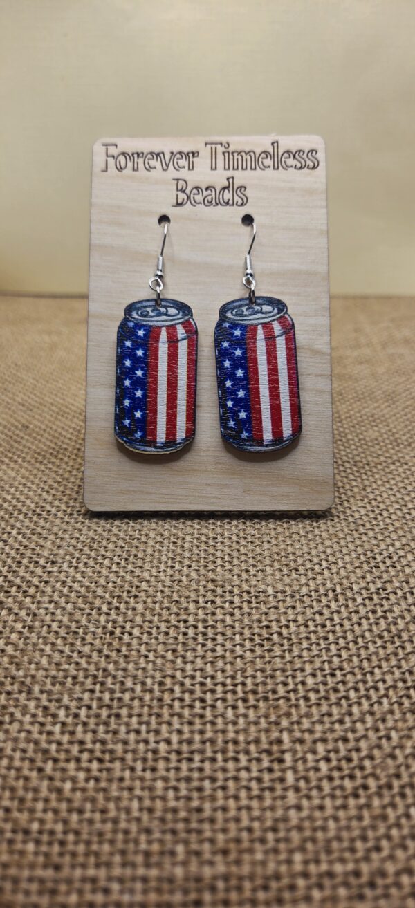 American Flag Soda Can Earrings