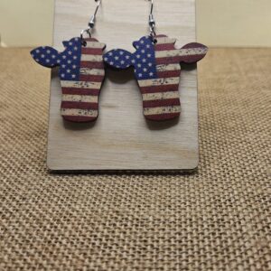 Vintage American Flag Cow Earring