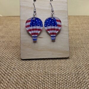Patriotic Hot Air Balloon Earrings