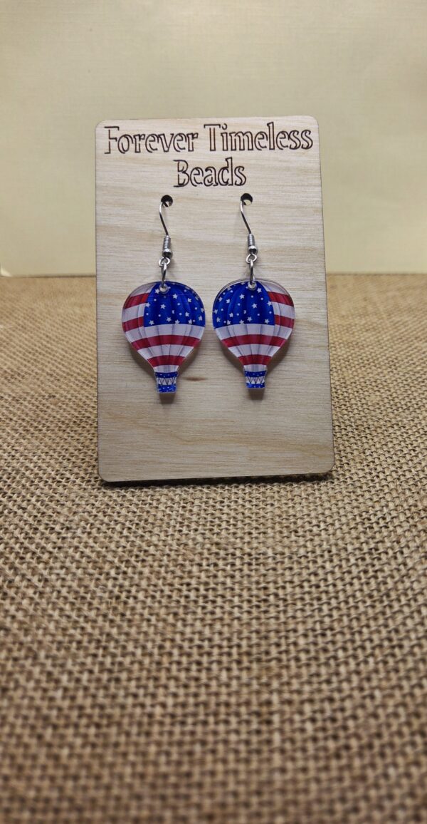 Patriotic Hot Air Balloon Earrings