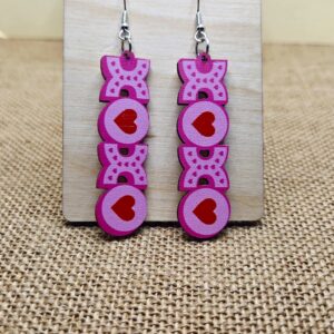 Playful Pink & Red XOXO Letter Earring