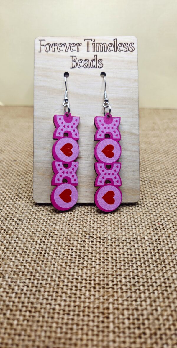 Playful Pink & Red XOXO Letter Earring