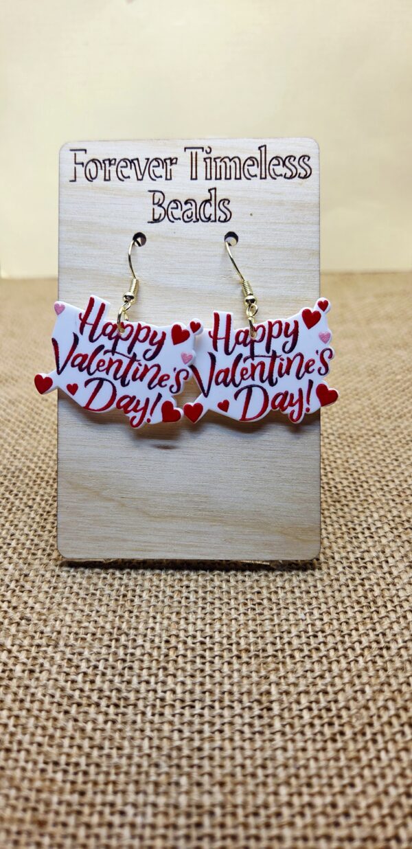 Happy Valentine’s Day Acrylic Earrings