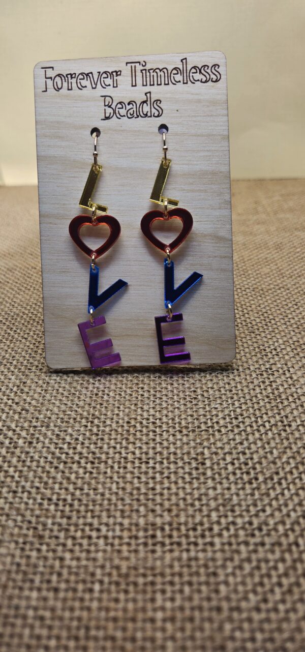 Colorful LOVE Letter Earrings