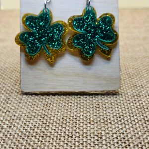 Green Shamrock Sparkle St. Patrick’s Day Earrings