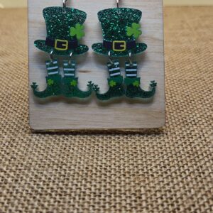 Walking Leprechaun Boot/Hat Earrings