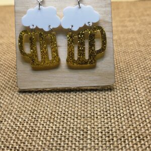 Sparkling Beer Mug Earrings