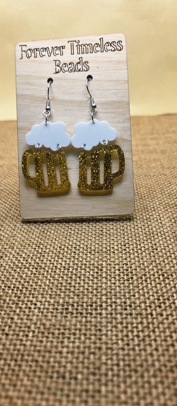 Sparkling Beer Mug Earrings