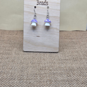 Magical Purple Mushroom Earrings