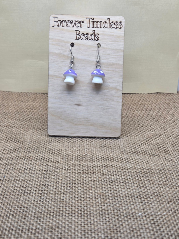 Magical Purple Mushroom Earrings