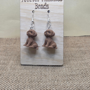Scruffy Brown Puppy Earrings