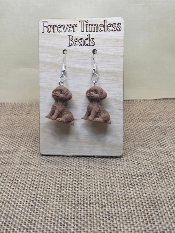 Scruffy Brown Puppy Earrings