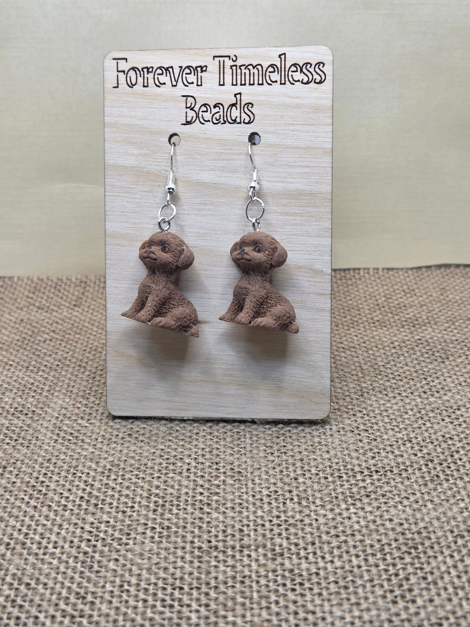 Scruffy Brown Puppy Earrings