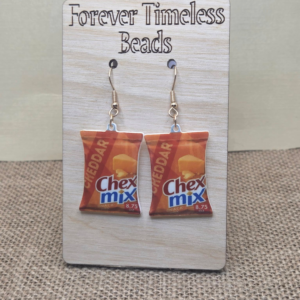 Cheddar Chex Mix Snack Earrings