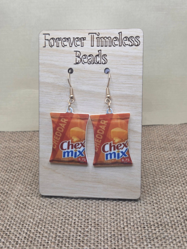 Cheddar Chex Mix Snack Earrings