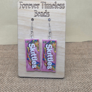 Desserts Skittles Candy Earrings