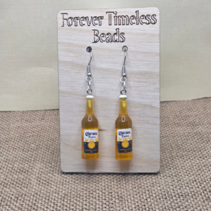 Playful Mini Corona Beer Bottle Earrings