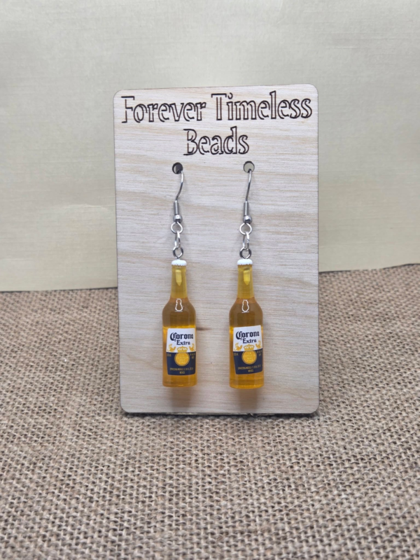 Playful Mini Corona Beer Bottle Earrings