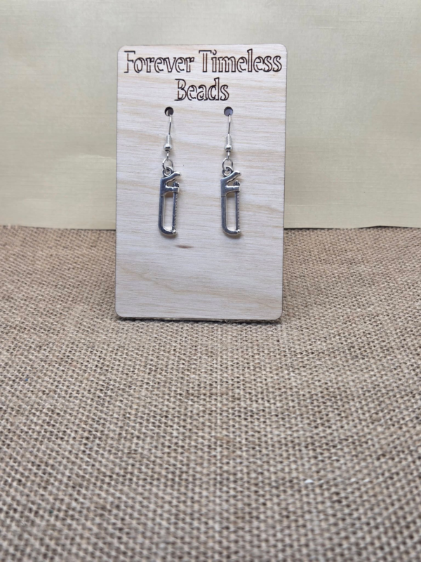 Mini Handsaw Charm Earrings