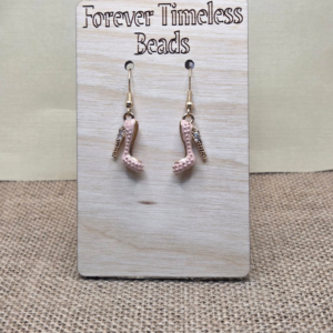 Pink Studded High Heel Earrings