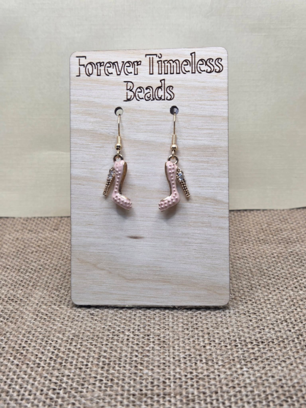 Pink Studded High Heel Earrings