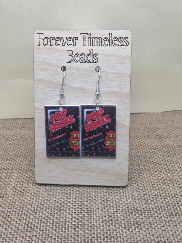 Pop Rocks Strawberry Candy Earrings