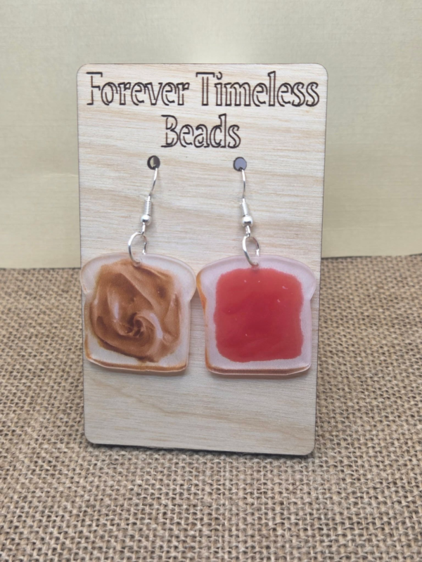 Peanut Butter and Jelly Sandwich Earrings