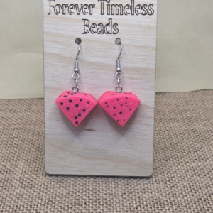 Vibrant Dragon Fruit Slice Earrings
