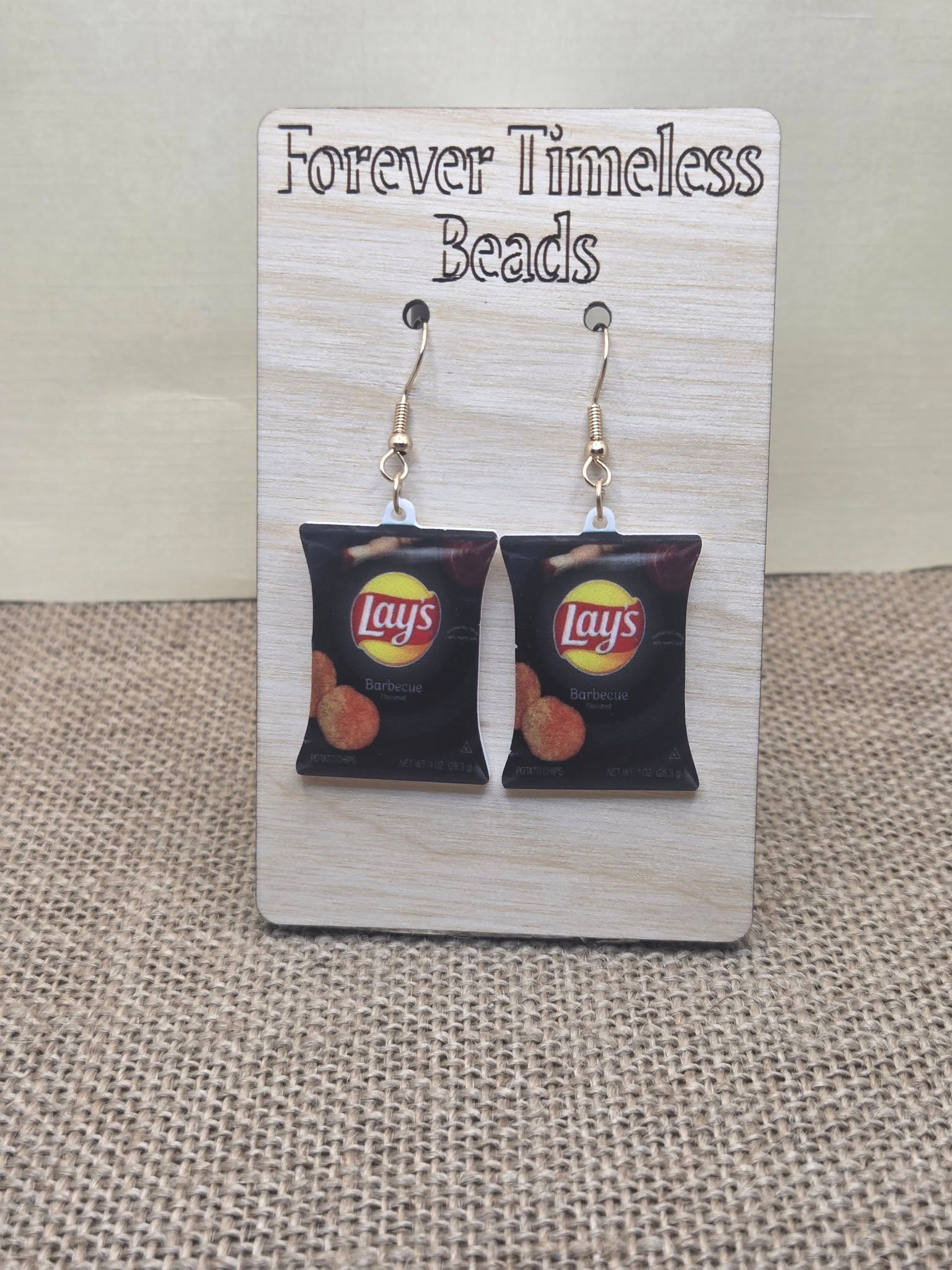 Savory Crispy Barbecue Lay’s Chip Bag Earrings