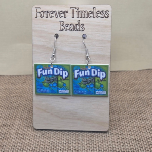 Razz Blue Apple Fun Dip Candy Earrings