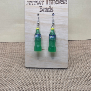 Green Sprite Bottle Earrings!